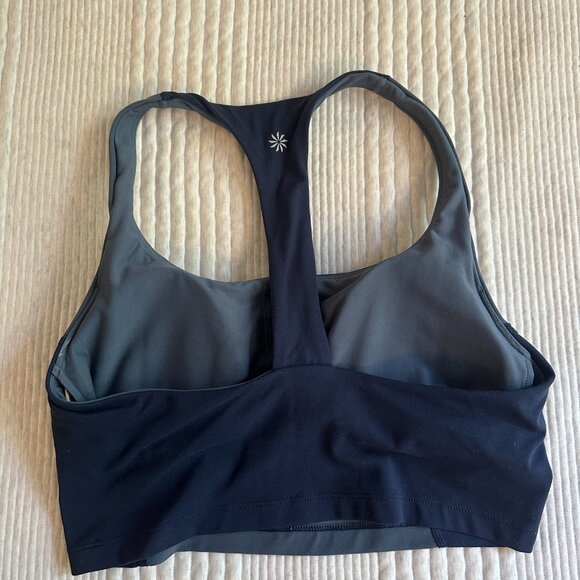 Athleta S Transcend Blue Color Block Crop Bra Small Cup A-C - Picture 4 of 4